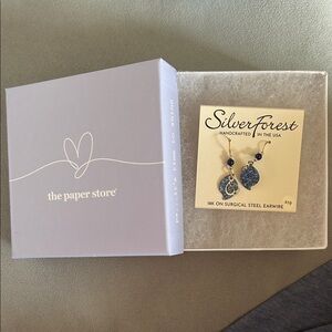 Silver Forest Blue and Silver Earrings